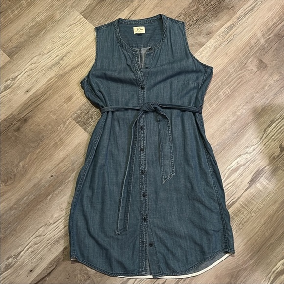J.Crew Denim Sleeveless Shirtdress - Picture 1 of 5